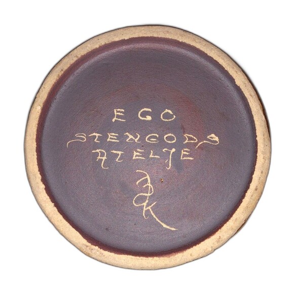 Bruno Karlsson Pottery Pot w/Lid Rare 70's Ego Stengods Atelje Artist Signed MCM - Picture 4 of 11